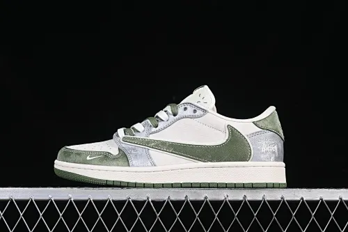 All Categories Air Jordan Jordan Series Basketball Shoes Air Jordan 1 Low High-end Customized Low-top Shoes Travis Scott x Fragment Design x Air Jordan 1 Low OG SP AJ1 Joe 1 Stussi Joint Fruit Green Sandblasting Low-top Cultural Casual Shoes DM9288-012